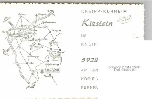 AK / Ansichtskarte Laasphe Kneipp Kurheim Kirstein Kat. Bad Laasphe