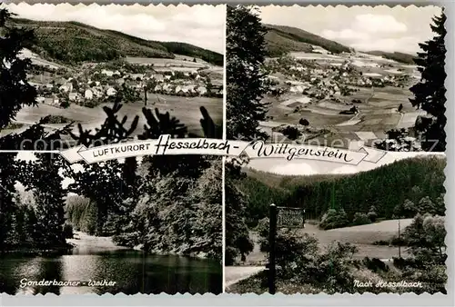 AK / Ansichtskarte Hesselbach Wittgenstein Gonderbacher Weiher Panorama Kat. Bad Laasphe