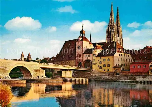 AK / Ansichtskarte Regensburg Donaupartie Dom  Kat. Regensburg