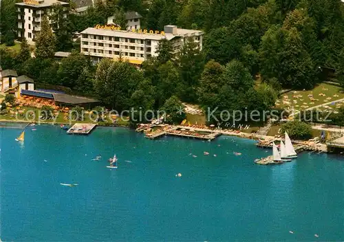 AK / Ansichtskarte Velden Woerther See Fliegeraufnahme Seehotel Europa Kat. Velden am Woerther See