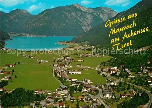 AK / Ansichtskarte Maurach Achensee Fliegeraufnahme mit See und Karwendelgebirge