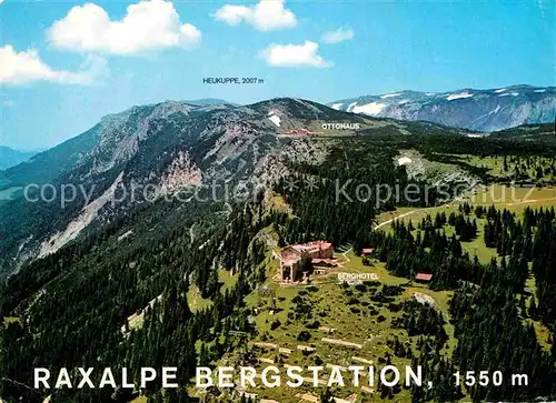 AK / Ansichtskarte Raxalpe Fliegeraufnahme mit Berghotel und Ottohaus Kat. Oesterreich