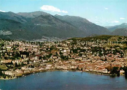 AK / Ansichtskarte Lugano TI Fliegeraufnahme mit Lago Kat. Lugano