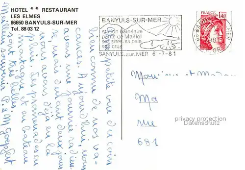 AK / Ansichtskarte Banyuls sur Mer Hotel Restaurant Les Elmes Strand Kat. Banyuls sur Mer