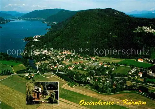 AK / Ansichtskarte Landskron Kaernten Fliegeraufnahme Ossiachersee  Kat. Villach