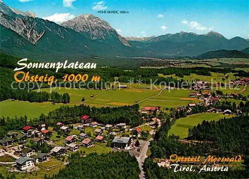 AK / Ansichtskarte Obsteig Tirol Fliegeraufnahme Sonnenplateau Mooswald Kat. Obsteig
