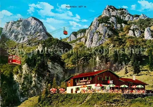 AK / Ansichtskarte Ruhpolding Bruendlingalm mit Hochfelln Seilbahn Kat. Ruhpolding