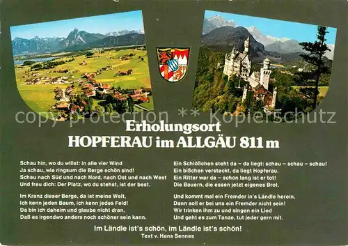 AK / Ansichtskarte Hopferau Fliegeraufnahme Schloss Neuschwanstein Kat. Hopferau