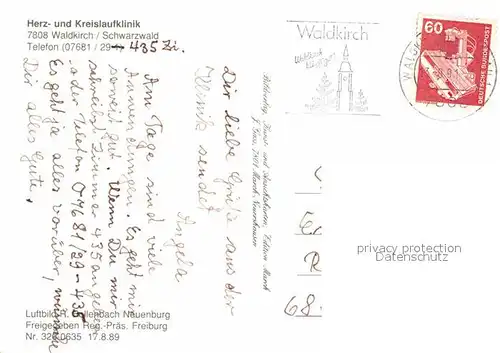 AK / Ansichtskarte Waldkirch Breisgau Herz und Kreislaufklinik Fliegeraufnahme Kat. Waldkirch
