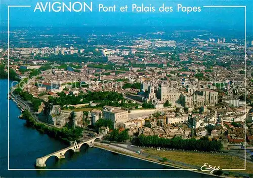 AK / Ansichtskarte Avignon Vaucluse Rhone Pont Saint Benezet Fliegeraufnahme Kat. Avignon