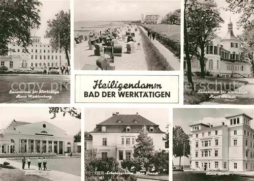 AK / Ansichtskarte Heiligendamm Ostseebad Sanatorium fuer Werktaetige Strandhalle Haus Berlin Strand Kat. Bad Doberan