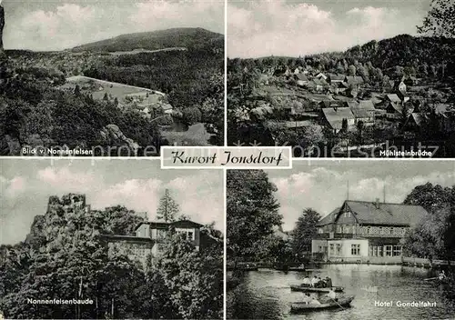 AK / Ansichtskarte Jonsdorf Muehlsteinbruecke Blick vom Nonnenfelsen Hotel Gondelfahrt  Kat. Kurort Jonsdorf