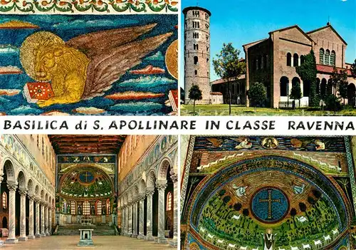 AK / Ansichtskarte Ravenna Italia Basilica di San Apollinare Innenansicht und Aussenansicht Kat. Ravenna