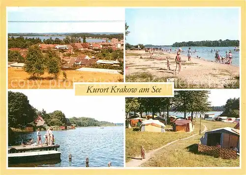 AK / Ansichtskarte Krakow See Teilansicht Badestelle Campingplatz  Kat. Krakow See