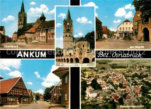AK / Ansichtskarte Ankum Oberndorf St Nikolaus Kirche Am Markt Unterdorf Fliegeraufnahme Kat. Ankum