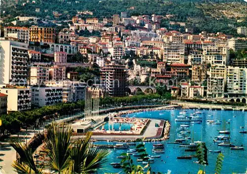 AK / Ansichtskarte Monte Carlo La Condamine La Piscine Olympique et un coin du Port Kat. Monte Carlo