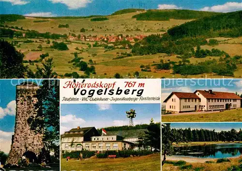 AK / Ansichtskarte Hoherodskopf Vogelsberg Berggasthof Taufstein Jugendherberge Forellenteich Kat. Schotten