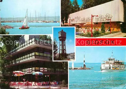 AK / Ansichtskarte Siofok Hafen Hotel Wasserturm Fahrgastschiff Kat. Siofok
