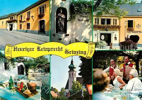 AK / Ansichtskarte Grinzing Wien Heuriger Reinprecht Kirche Musiker Kat. Doebling