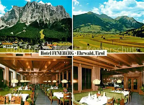 AK / Ansichtskarte Ehrwald Tirol Hotel Feneberg Speisesaal Panorama