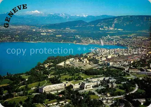 AK / Ansichtskarte Geneve GE La Ville et le Mont Blanc Fliegeraufnahme Kat. Geneve