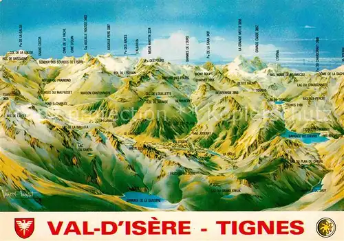 AK / Ansichtskarte Tignes Val d Isere Panoramakarte Kat. Tignes