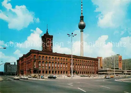 AK / Ansichtskarte Berlin Rotes Rathaus mit Fernsehturm Kat. Berlin