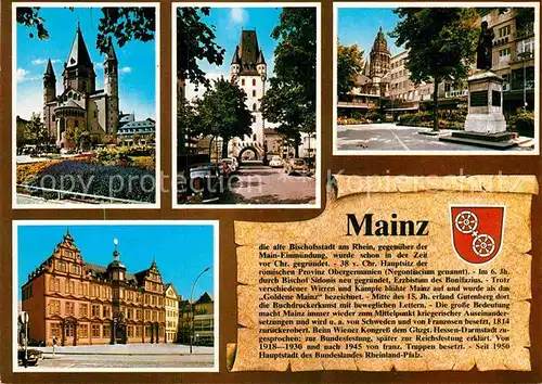 AK / Ansichtskarte Mainz Rhein Kirche Stadttor Denkmal Rathaus