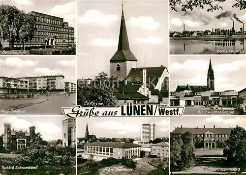 AK / Ansichtskarte Luenen Berufsschule Zeche Viktoria Geschwister Scholl Schule  Kat. Luenen