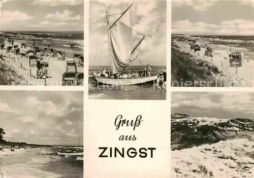 AK / Ansichtskarte Zingst Ostseebad Strand Segelboot  Kat. Zingst Darss