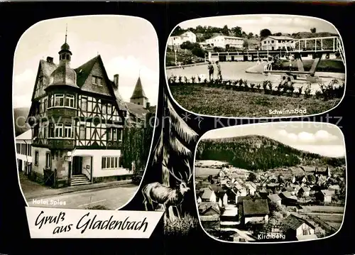 AK / Ansichtskarte Gladenbach Hotel Spies Schwimmbad Kirchberg Kat. Gladenbach