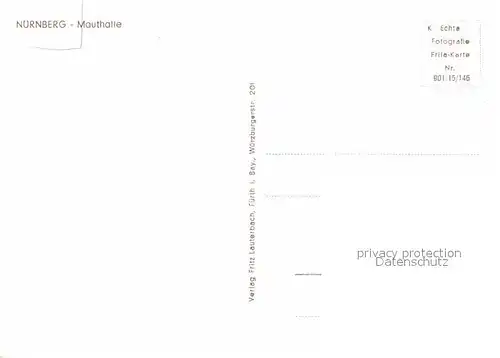 AK / Ansichtskarte Nuernberg Mauthalle  Kat. Nuernberg
