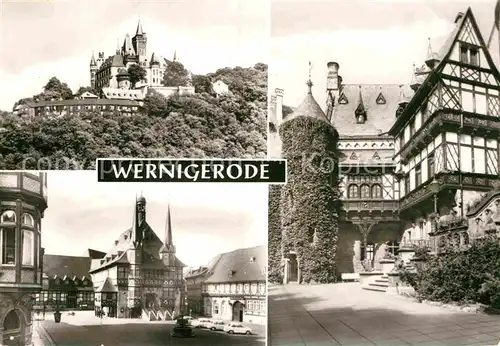 AK / Ansichtskarte Wernigerode Harz Feudalmuseum Schloss Wernigerode Marktplatz Rathaus  Kat. Wernigerode