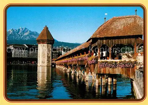 AK / Ansichtskarte Luzern LU Kapellbruecke Pilatus Kat. Luzern