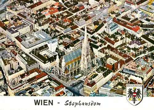 AK / Ansichtskarte Wien Stephansdom mit Stadtkern Fliegeraufnahme Kat. Wien