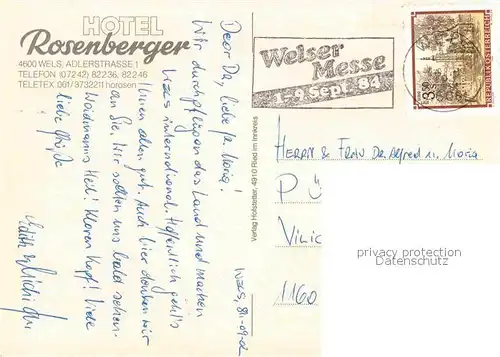AK / Ansichtskarte Wels Hotel Rosenberger Schloss Stadttor