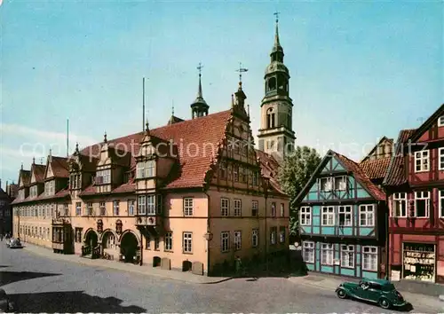 AK / Ansichtskarte Celle Niedersachsen Rathaus und Stadtkirche Kat. Celle