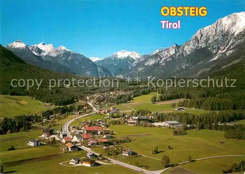 AK / Ansichtskarte Obsteig Tirol Sonnenplateau Alpenpanorama Fliegeraufnahme Kat. Obsteig