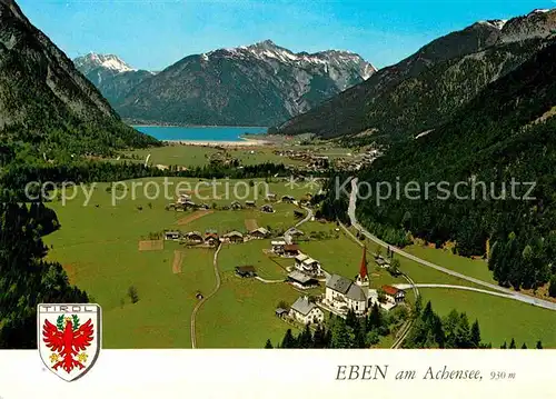 AK / Ansichtskarte Eben Achensee Erholungsort Wallfahrtsort Karwendelgebirge Seekarspitze Fliegeraufnahme Kat. Eben am Achensee