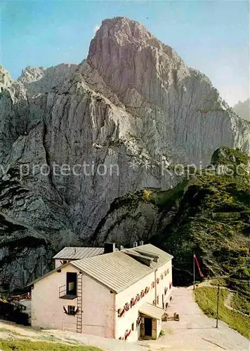 AK / Ansichtskarte Stripsenjochhaus gegen Totenkirchl Wilder Kaiser Kaisergebirge Kat. Wildermieming