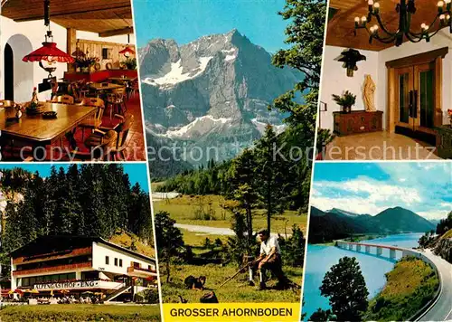AK / Ansichtskarte Hinterriss Tirol Alpengasthof Eng Grosser Ahornboden Bruecke Alpenpanorama Kat. Vomp