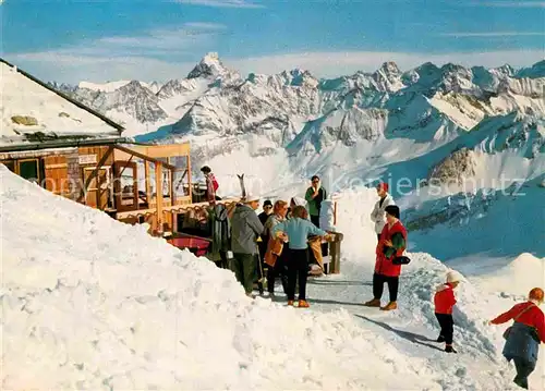AK / Ansichtskarte Oberstdorf Nebelhorn Gipfelhuette Gebirgspanorama im Winter Kat. Oberstdorf