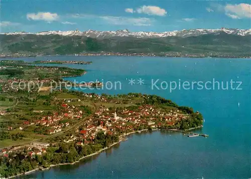 AK / Ansichtskarte Nonnenhorn mit Alpenkette Fliegeraufnahme Kat. Nonnenhorn Bodensee