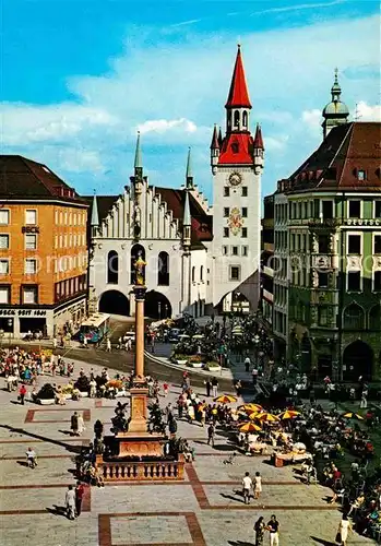 AK / Ansichtskarte Muenchen Marienplatz Altes Rathaus Kat. Muenchen