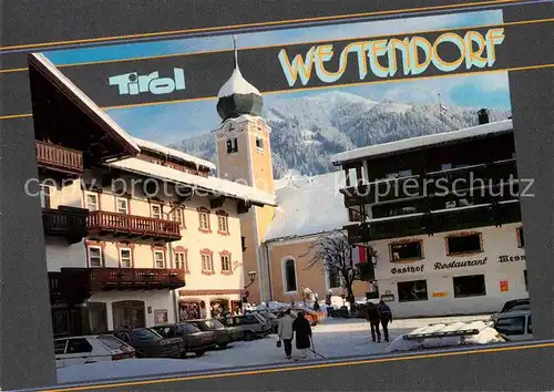 AK / Ansichtskarte Westendorf Tirol Kirche Gasthaus Kat. Westendorf