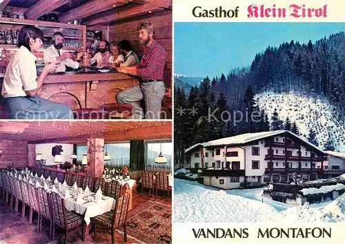 AK / Ansichtskarte Vandans Vorarlberg Gasthof Klein Tirol Bar Speisesaal  Kat. Vandans