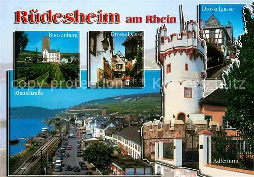 AK / Ansichtskarte Ruedesheim Rhein Boosenburg Drosselgasse Adlerturm  Kat. Ruedesheim am Rhein