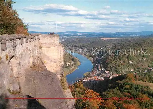 AK / Ansichtskarte Koenigstein Saechsische Schweiz Blick von der Festung Kat. Koenigstein Saechsische Schweiz