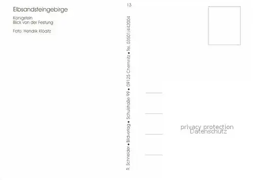 AK / Ansichtskarte Koenigstein Saechsische Schweiz Blick von der Festung Kat. Koenigstein Saechsische Schweiz