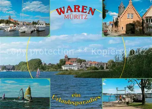 AK / Ansichtskarte Waren Mueritz Hafen See Regatta Anlegestelle Teilansicht  Kat. Waren Mueritz